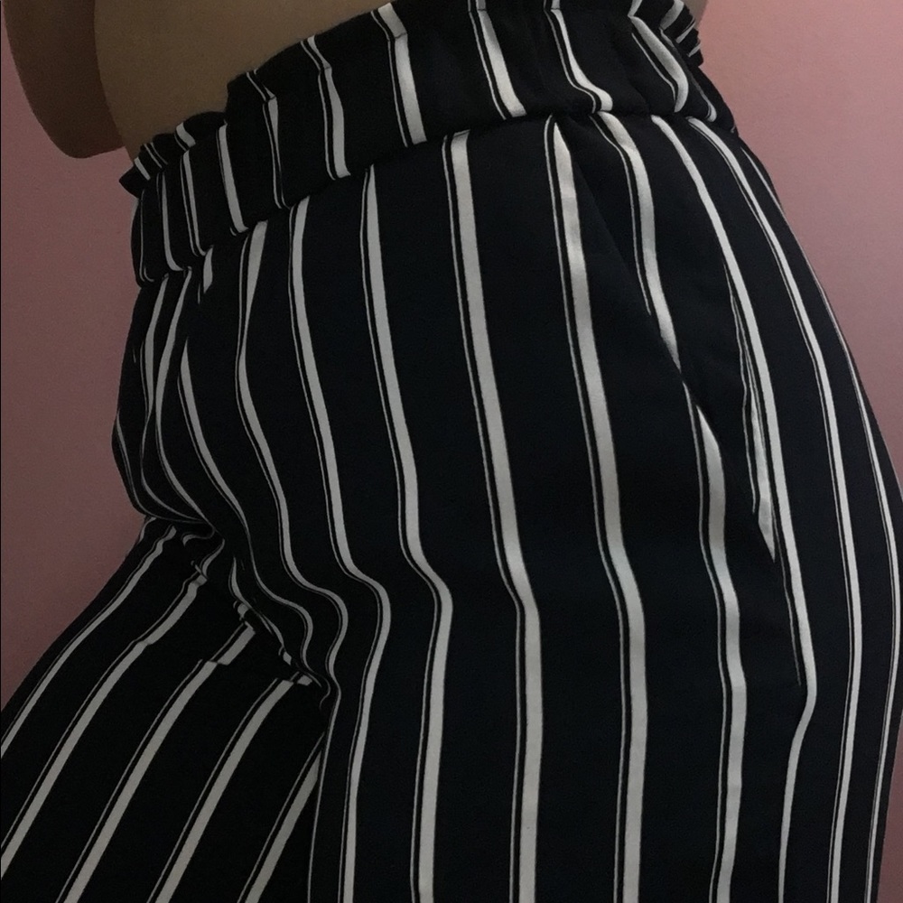 Boot cut striped pants